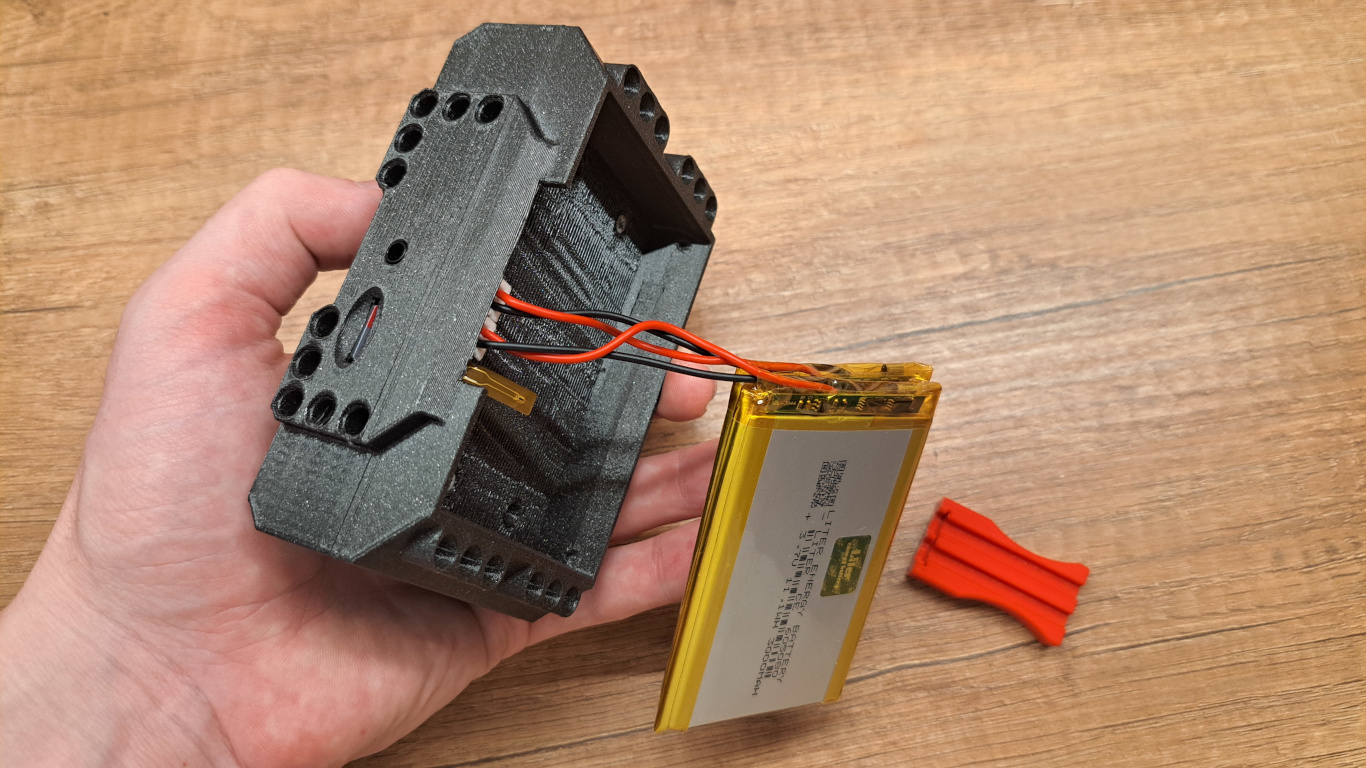 Battery cells removed from the case